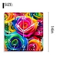 thumbnail image 2 of 14 Inch Wall Clock Battery Operated Silent Clock Decorative for Office, Kitchen, Outdoor, Living Room，Bouquet of Colored Roses Cute Pattern, 2 of 4