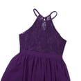 thumbnail image 5 of Venjoe Kids Girls Chiffon Halter Neck Maxi Flower Dress Wedding Bridesmaid Formal Party Evening Gown Deep Purple 6, 5 of 7