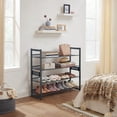 thumbnail image 3 of SONGMICS 2-Tier Shoe Rack Stackable Shoe Storage Shelf Flat or Angled Shoe Organizer Metal Shoe Tower Stand for Closet Entryway, 3 of 8