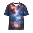 thumbnail image 2 of TaTaai Women's Galaxy Print Top Short Sleeve Crew Neck Pullover Loose Fit Casual Summer Chic T-Shirt Blouse Daily Party Weekend Gift, 2 of 5