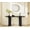 Black, variant on The Iron Hearth Console Accent Table, for Living Room/Entryway, Timeless Roman-Style Legs, Natural Wood Veneer Tabletop