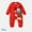 Apple Red, variant on Disney Mickey and Friends Baby Jumpsuit Zip Up Design Christmas Character Prints Sizes 0-24 Months