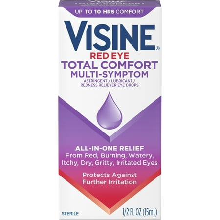 Visine Red Eye Total Comfort Multi-Symptom Eye Drops, 0.5 fl. oz 1 ea (Pack of 2)