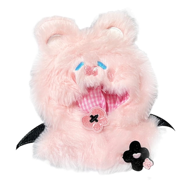 Capa de muñeca, vestido de muñeca para muñeca de 10 cm, para niñas pequeñas, disfraces, muñeca de peluche suave rosa