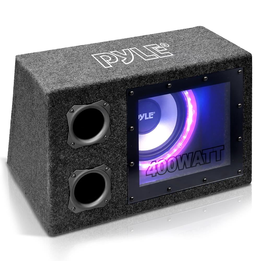 Pyle Single Series Vented Subwoofer - 8'' 4 Layer Dual Voice Coil - Rear Vented Design with Built-in Illuminating LED Lights, 400 Watts Max Power
