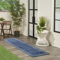thumbnail image 4 of Nourison Essentials Indoor/Outdoor Navy/Ivory 2'2" x 7'6 Area Rug, (2x8), 4 of 8