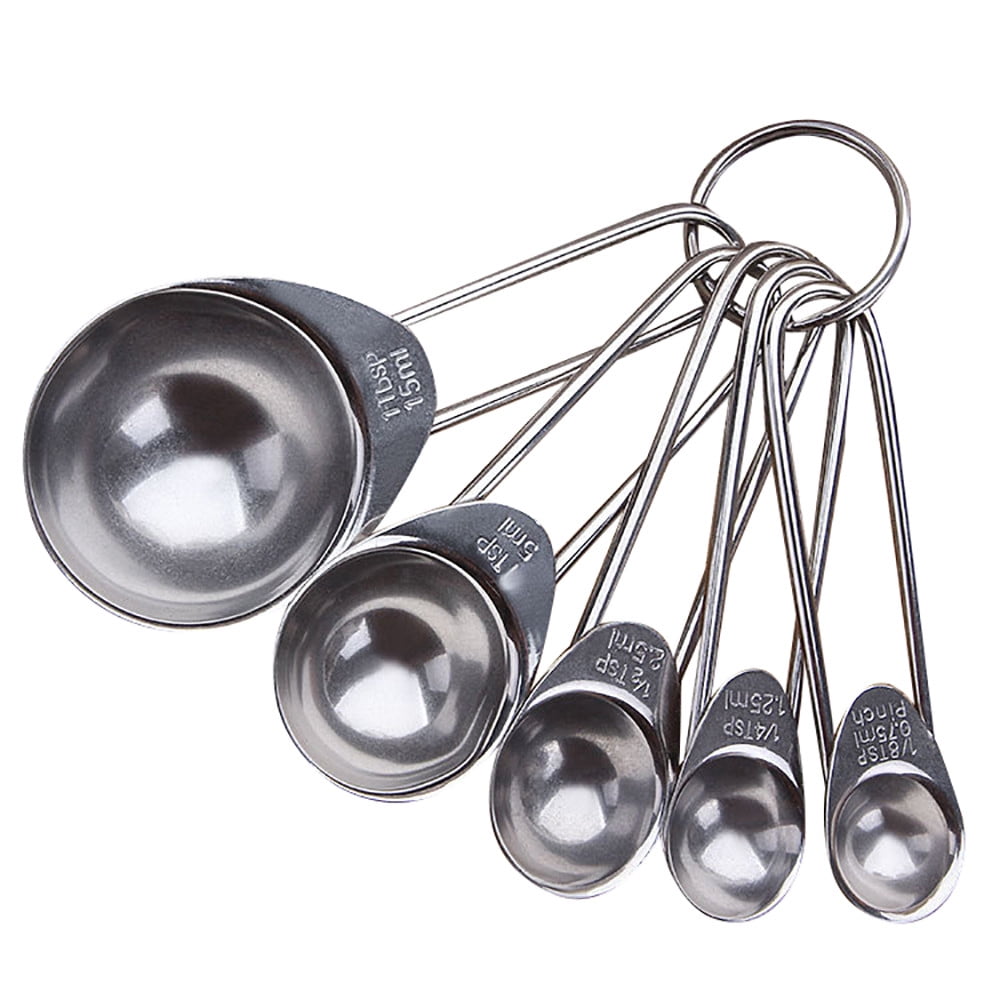 5pcs Measuring Spoon Cup Set Baking Coffee Tea Cooking Stainless Steel Utensil