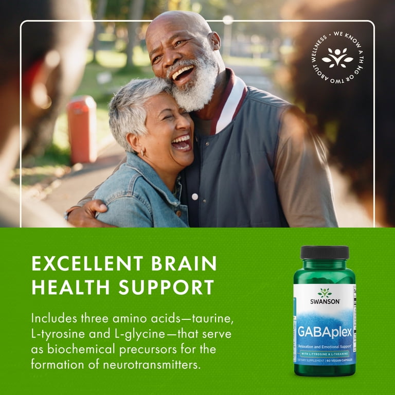 Swanson Gabaplex with L-Tyrosine and L-Theanine 60 Veggie Capsules
