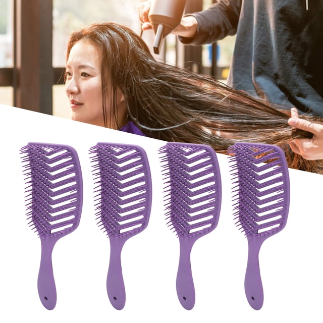 Cepillo Desenredante De Ventilación, Cepillo De Ventilación Curvado, Masaje De Dientes Suaves, 4 Piezas, Estilo Ergonómico Para Hombres Y Mujeres Para Peluquería