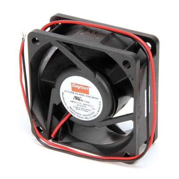 Dayton Axial Fan, Square, 24V DC, - Phase, PBT Plastic, 2 3/8 in W. 2RTH1