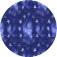 thumbnail image 1 of Ahgly Company Machine Washable Indoor Round Transitional Cobalt Blue Area Rugs, 6' Round, 1 of 7