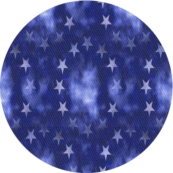 Ahgly Company Machine Washable Indoor Square Transitional Cobalt Blue Area Rugs, 3' Square