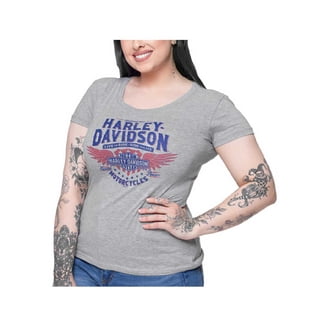 Harley-Davidson Women's Short Sleeve T-Shirt – Open Bar & Shield Logo, Soft V-Neck Tee 2 thumbnail image