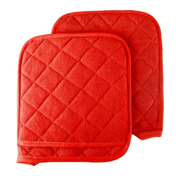 Pot Holder Set, 2 Piece Oversized Heat Resistant Quilted Cotton Pot Holders By Somerset Home
