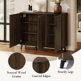 thumbnail image 3 of LuxenHome  45.3" W Accent Cabinet with Doors, Mid-Century Storage Cabinet for Living Room, Dining Room, Entryway, Dark Walnut, 3 of 8