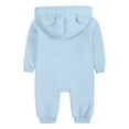 thumbnail image 4 of Leey-World Infant Romper Baby Bear Onesie Fuzzy Fleece Jumpsuit Warm Long Sleeve Hooded Rompers Infant Snowsuit Winter Outfits for Girls Boys(Light Blue,0-3 Months), 4 of 7