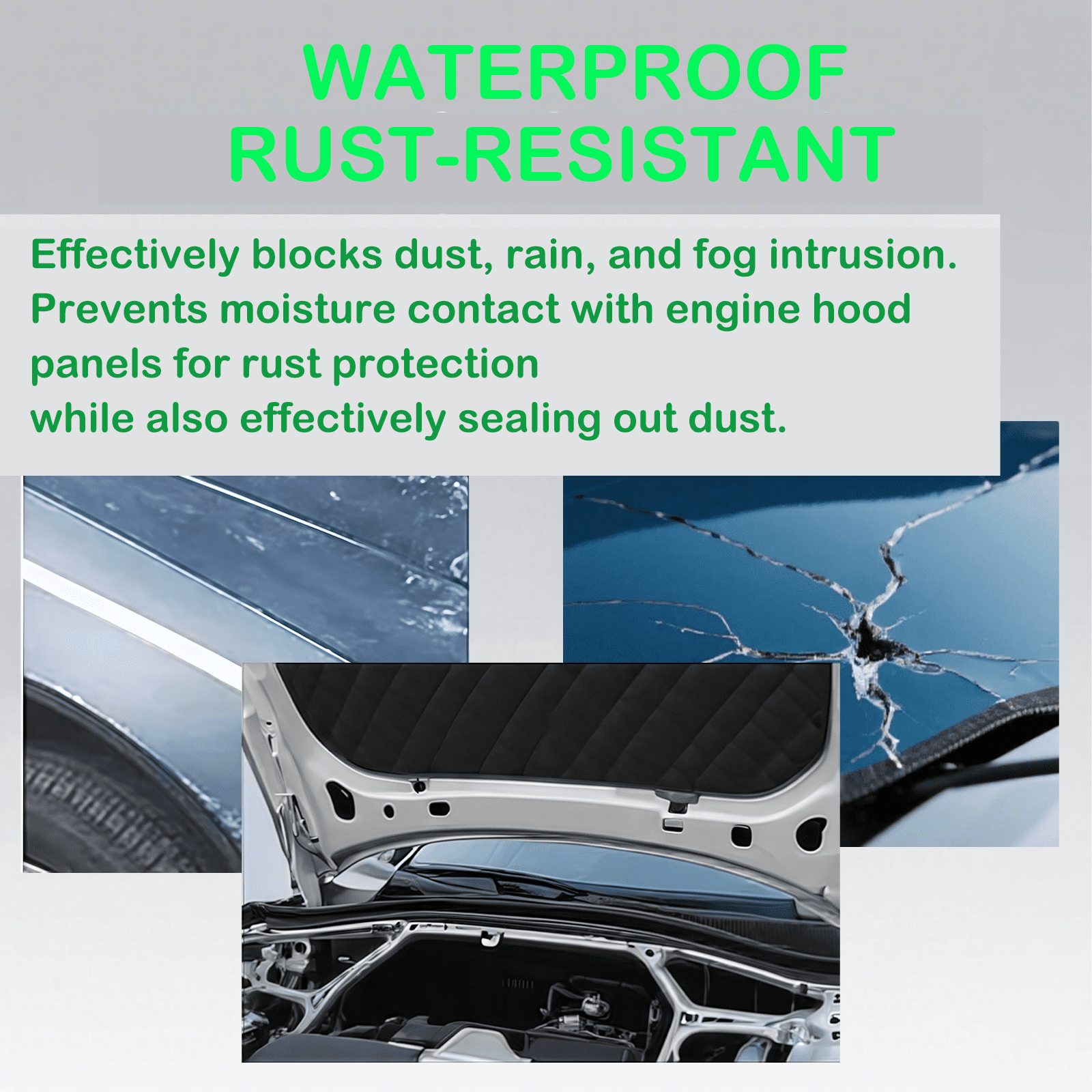 Car Front Engine Hood Pad For Jeep Wrangler JL 2018-2025, Heat Sound Insulation Mats Cotton Front Hood Engine Mat Pad Flame Retardant Insulation Cotton Fireproof Cover Sound Accessories-C