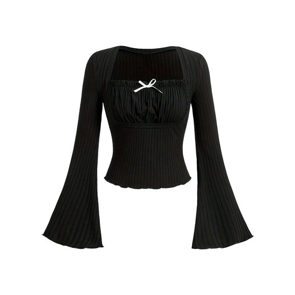 Women's T Shirt Neck Sleeve Crop Tee T Shirt For Women