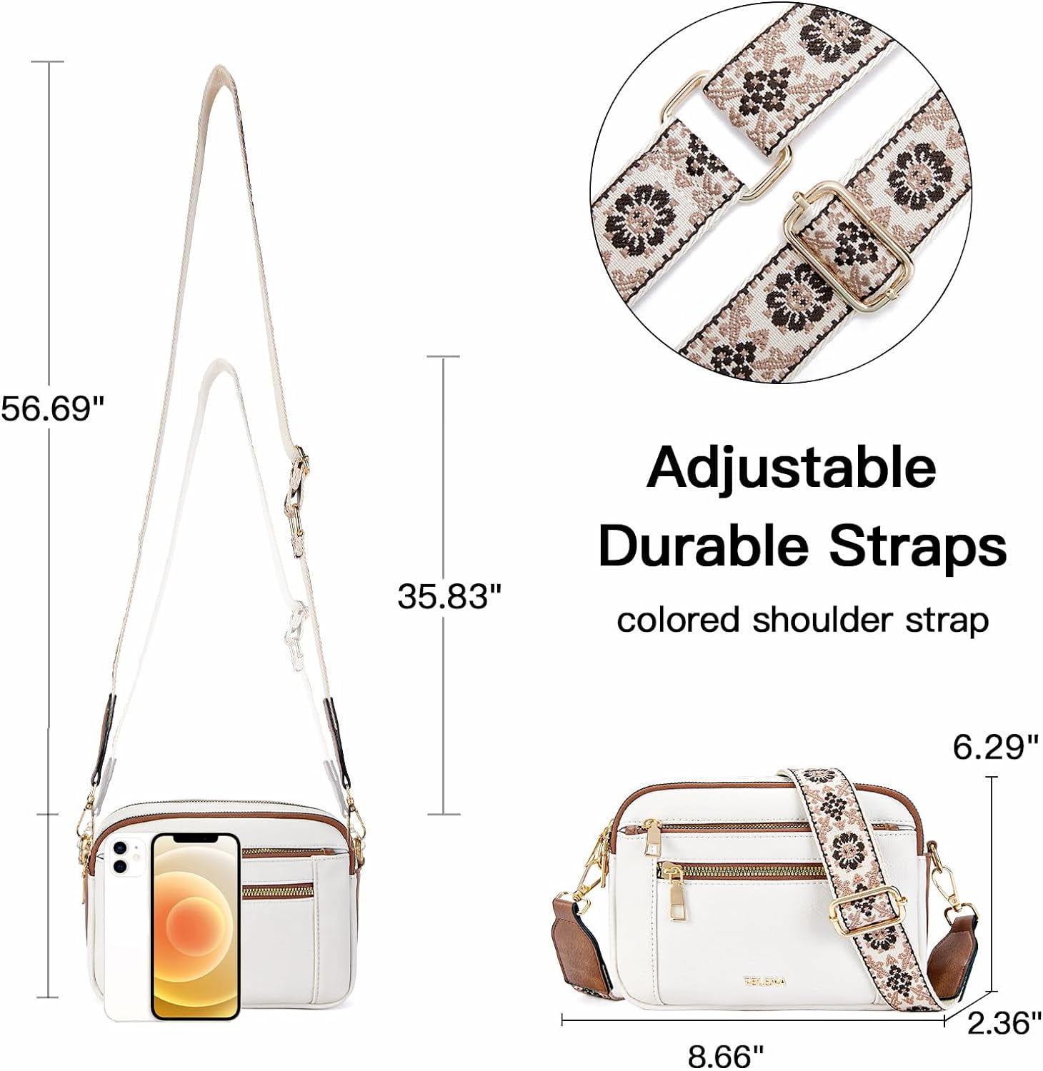 Crossbody Purse for Women Small Crossbody Bags Trendy Vegan Leather with Adjustable Shoulder Strap