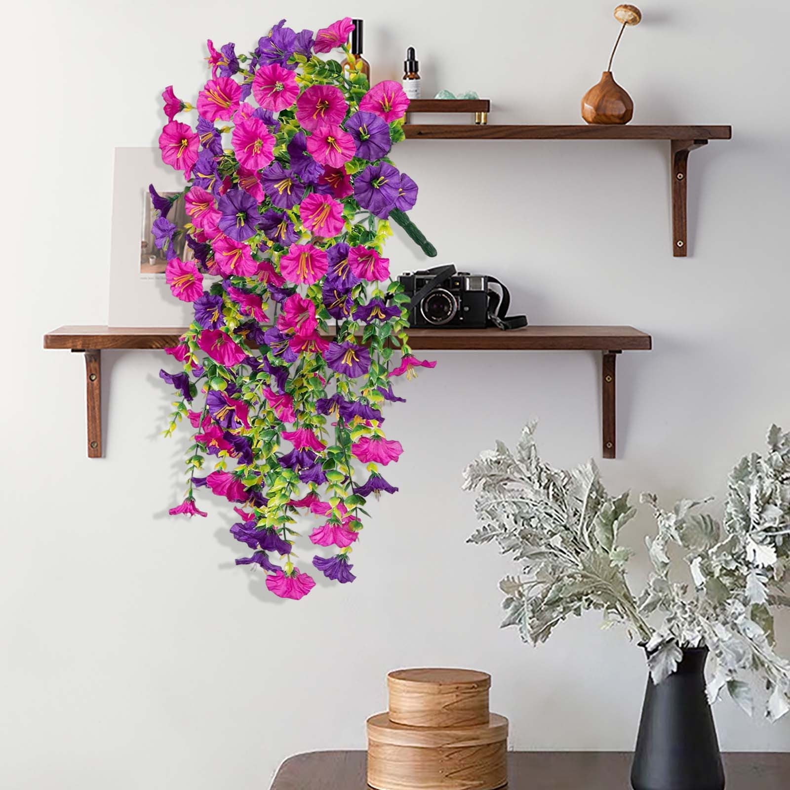 openpig Artificial Flowers for Outdoor Indoor Garden Home Decoration, 6PC Outdoor Garden Realistic Artificial And Morning Wall Hanging Vines