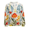 thumbnail image 7 of Watercolor Wildflowers Womens Oversized Sweatshirts Hoodies Crewneck Casual Tops Comfy FallWinter Clothes 2024, 7 of 7