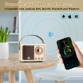thumbnail image 2 of Altavoz Bluetooth LUKADER Retro Vintage Decor Blanco, 2 of 6