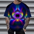 thumbnail image 2 of Landzoo Male Summer All Print Short Sleeve Round Neck T Shirt Floral Fashion Trend Bottoming Shirt Cozy Loose Men's Tops, 2 of 4