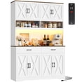 thumbnail image 7 of Hiphuta Farmhouse Kitchen Pantry Storage Cabinet, 71”H Freestanding Hutch with 8 Doors and 3 Drawers for Dining and Living Room, White, 7 of 7