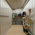 thumbnail image 6 of Studyset 4×8 FT Lean to Storage Shed,Heavy-Duty Outdoor Metal Storage Shed,Garden Tool Metal StorageHouse W/Lockable Door and 2 Air Vents,Metal Wall Side Bike Shed & Outdoor Storage, 6 of 9