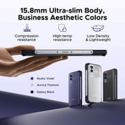 DOOGEE Blade 20 Rugged Smartphone,10300mAh/18W,20GB+128GB/TF 2TB Octa Core Rugged Phone,6.6 HD+ Gaming Phones,16MP Camera,IP68/IP69K Waterproof Phone,Triple Slot/NFC/Face ID/GPS Android 15