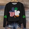 thumbnail image 1 of Qiopertar Mode Femmes Saint-Patrick Décontracté Manches Longues Col Rond Imprimé Chandail en Molleton Dames Hauts Blouse Offres de la Semaine Liquidation Moins de 5$ jusqu'à 90 % de Réduction, 1 of 4