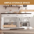 thumbnail image 7 of 63" Fluted Sideboard Buffet Cabinet with Storage,Coffee Bar with 3 Drawers and 4 Doors, Long Wider Modern Accent Buffet Table with Adjustable Shelves for Kitchen, Dining Room,Living Room,White, 7 of 7