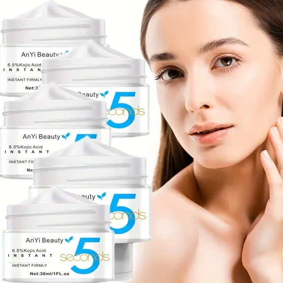 5pcs 1.01oz Kojic Acid Facial Cream, Contains Glycerin, Turmeric, And Aloe Vera, Skin Care & Facial Moisturizing, The Skin Look Radiant And Radiant, Skin Moisturizing