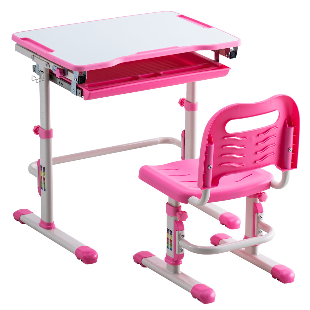 Details about   Adjustable Height Ergonomic Kids Study Desk And Chair Child Table Storage LampUS 