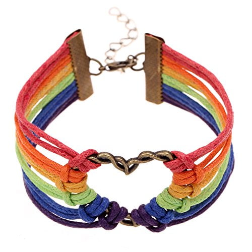Infinity Collection Bracelet LGBT, Bijoux Fierté Lesbienne, Bracelet Fierté Arc-en-Ciel & Parfaits Cadeaux pour Lesbiennes