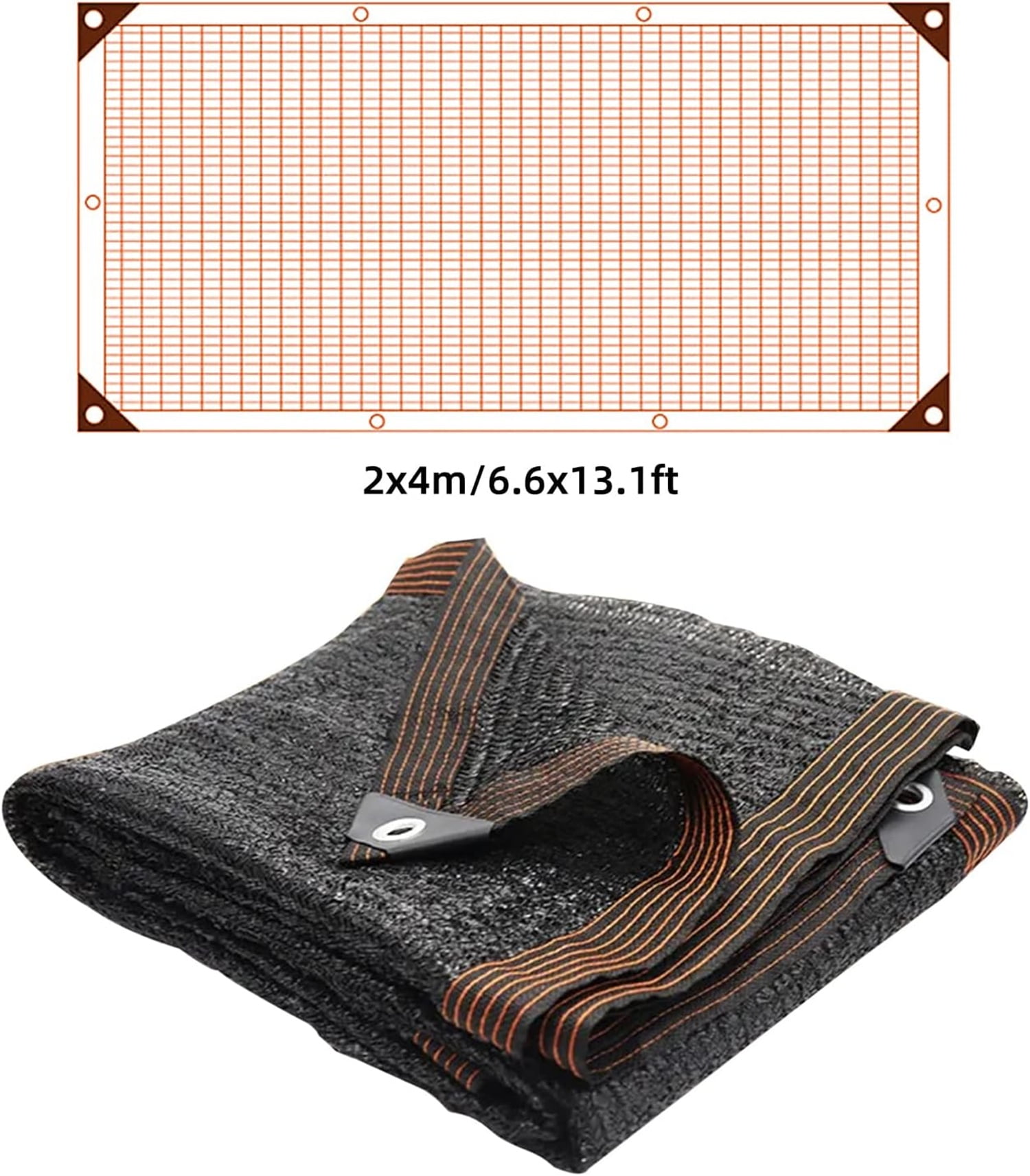 75% Black Shade Cloth with Grommets,Bexikou 2×4 Sun Shade Durable Outdoor Sunblock Net,Heat Resistant Fabric Shade Cover for Pergola, Patio, Garden, Plants, Greenhouse, Dog Kennel, Barn