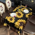 thumbnail image 2 of Black Sunflower Pattern Rectangle Tablecloth 60"x102",Waterproof Polyester Rectangle Table Cloth, Wipeable Spillproof Polyester Tablecloth for Dining, Camping, Indoor and Outdoor, 2 of 6