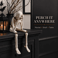 thumbnail image 5 of 7.9 inch Halloween Skeleton Resin Figurine, Spooky Bone Statue for Tabletop, Mantel, Shelf, Entryway, Haunted House, Gothic Party and Seasonal Home Decor(A), 5 of 7