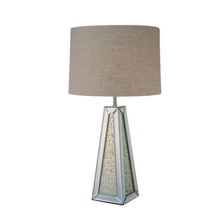 Acme Britt Mirrored And Chrome Table Lamp With Led Light Bulb