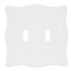 Brainerd 64601 Nylon Double Toggle Switch Wall Plate / Switch Plate / Cover, White