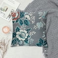thumbnail image 2 of Nawypu  Teal Decorative Throw Pillow Covers Teal Gery Pillow Cover Modern Geometry Floral Decorative Pillows for Couch Living Room Bedroom Sofa Outdoor Pillow Covers, 2 of 5
