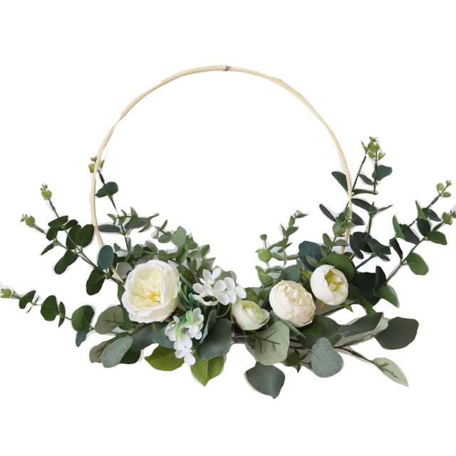 Mori ins Eucalyptus rose flor de simulación flor falsa dormitorio pared decoración dinero hoja bambú círculo guirnalda dintel flor ShuxiuWang 8390612978722