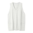 thumbnail image 4 of GEWSEY Women's Plus Size Sweater Vest V Neck Sleeveless Loose Fit Knit Pullover Tank Tops with Pockets (White, XL), 4 of 5
