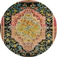 thumbnail image 1 of Ahgly Company Indoor Round Abstract Red Brown Medallion Area Rugs, 4' Round, 1 of 6