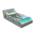 thumbnail image 2 of Ambesonne Tropical Fitted Sheet & Pillow Sham Set, Window to the Exotic Beach, Twinxl, Multicolor, 2 of 2