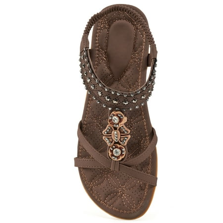 

Womens Summer Flats Sandals Casual Beach Shoes Dress Ankle Elastic sandals