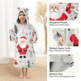 thumbnail image 3 of FORMRS Wearable Blanket Hoodie with Sleeves for Kids Cozy Flannel Sweatshirt, Gray Christmas Santa, 3 of 7