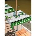 thumbnail image 3 of Square Outdoor Tablecloth With Umbrella Hole And Zipper– Gnomes St. Patrick's Day Waterproof Patio Table Cover for Party, Picnic, Backyard, 54"x54" , Lucky Charmed Blessed Rustic Wood, 3 of 8