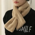 thumbnail image 5 of Xinwanna Imitation Animal Hair Scarf Women Solid Color Thickened Plush Versatile Winter Scarf Versatile Style Shawl Daily Wear (Khaki), 5 of 13