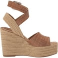 thumbnail image 6 of Sam Edelman Vada Cuoio Ankle Strap Squared Open Toe Wedge Heeled Sandals (Cuoio, 11), 6 of 6